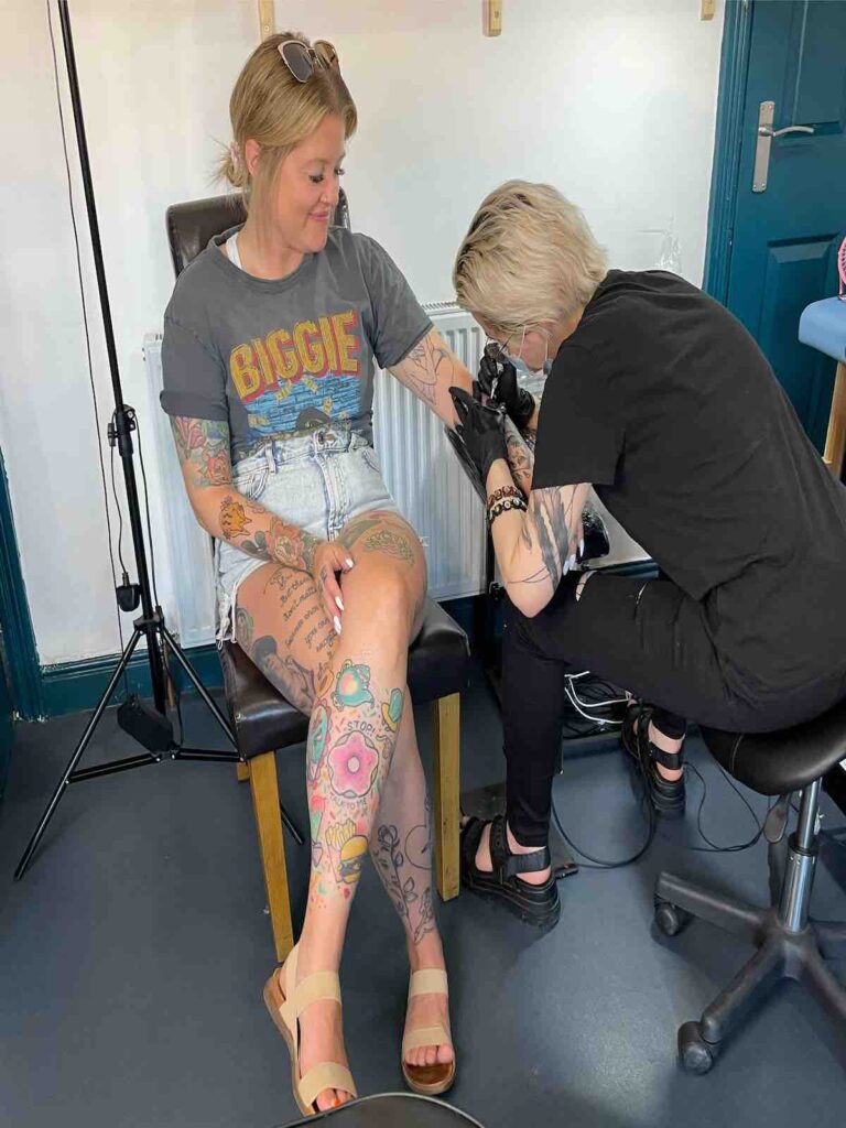 Magskins tattooing Hayley in Sheffield United Kingdom