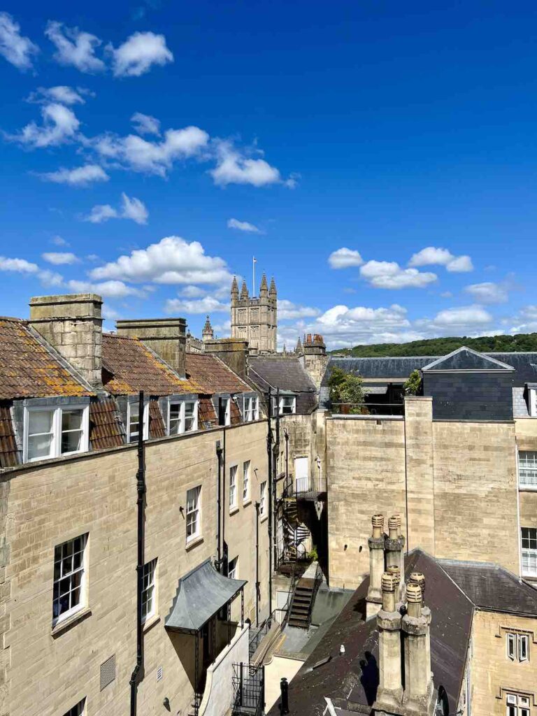 view from the top of the thermae bath spa in bath United Kingdom