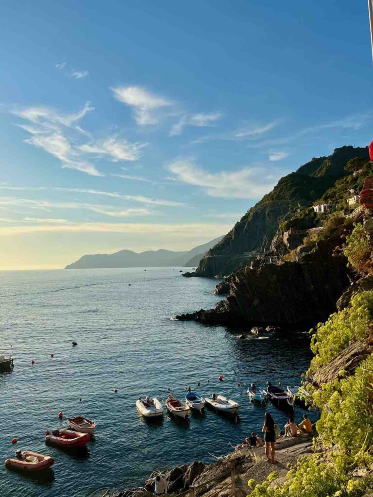 Cinque Terre coast as seen from Riomaggiore
