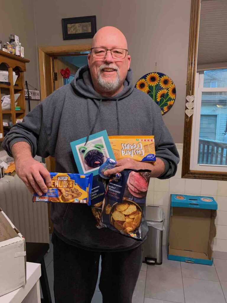 Moving abroad and what they don't tell you... Missing milestones. My Dad with his gifts shipped from Sheffield on his birthday.
