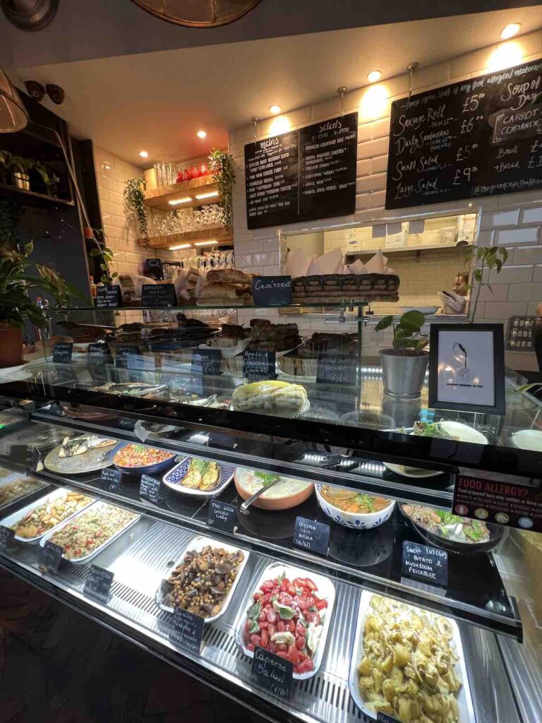 Fresh Salads & Sandwhiches at the main counter at The Grind Cafe