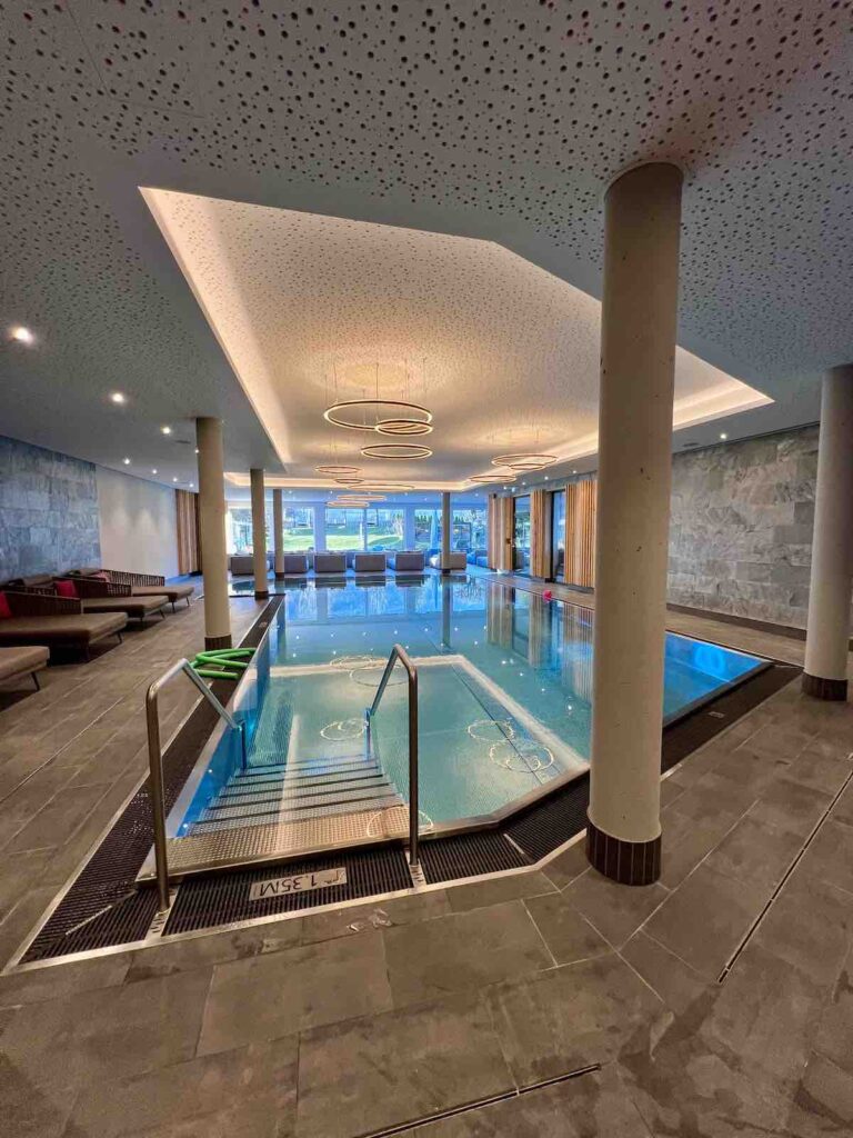 Indoor pool at Obermühle Alpin Spa Resort