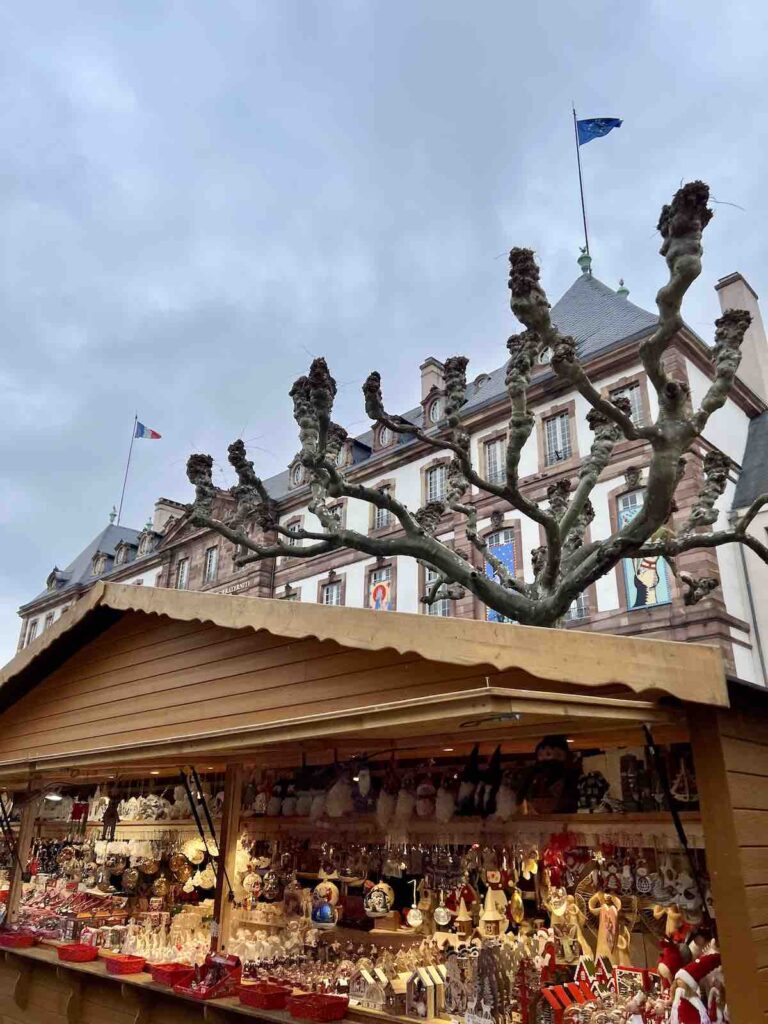 Market stall at Place Broglie Christmas Market