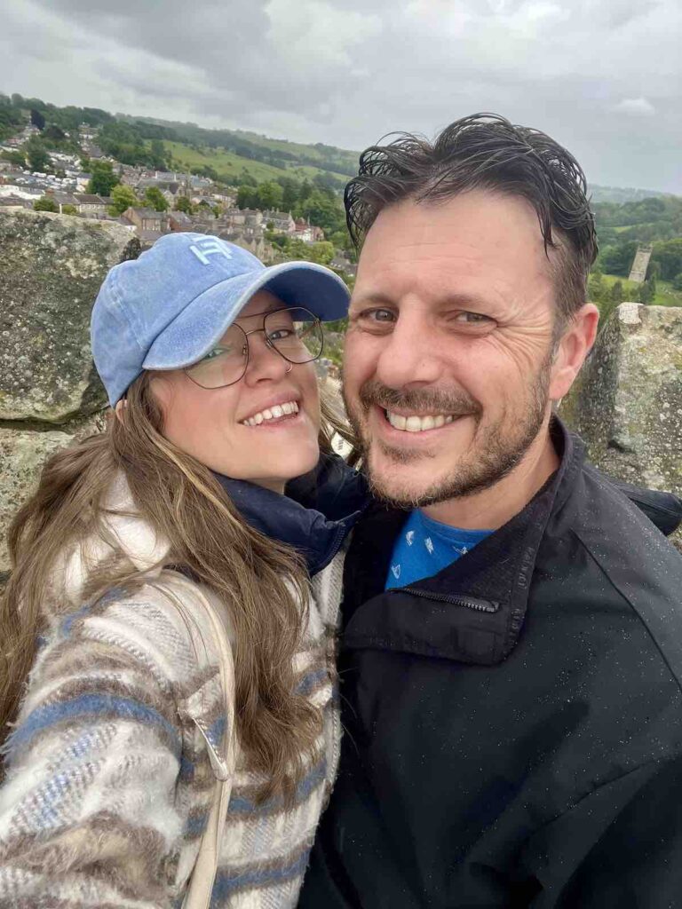 Trevor and Hayley on top of Richmond Castle in Richmond, UK. 